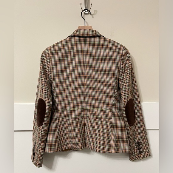 Talbots Brown & Multi-Color Plaid Wool Blend Riding Blazer Size 4 - Picture 6 of 9